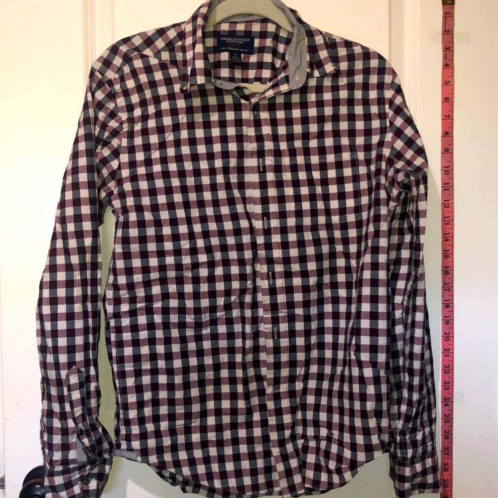 Aeo Checkered Button Down - image 1